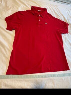 Lacoste Men’s Red Petit Piqué Polo | Size 8 | Classic Fit